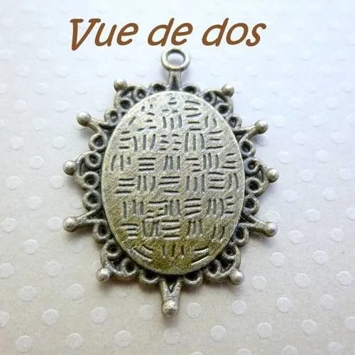 18x25mm - 10 pendentifs bronze pour cab. ovale 18x25 mm - l9936