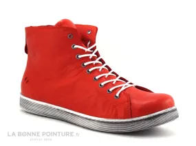 Achat chaussures Andrea Conti Femme Chaussure montante, vente Andrea Conti 0341500 Salsa - Basket montante cuir rouge vif