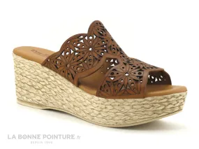 Achat chaussures Eva Frutos Femme Mule, vente Eva Frutos 1657 Marron - Brides ajourees - Mule talon compensee