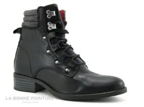 Achat chaussures Moran's Femme Boots, vente Morans SALIXO Noir - Bottine a lacet Femme - Haut carreaux gris