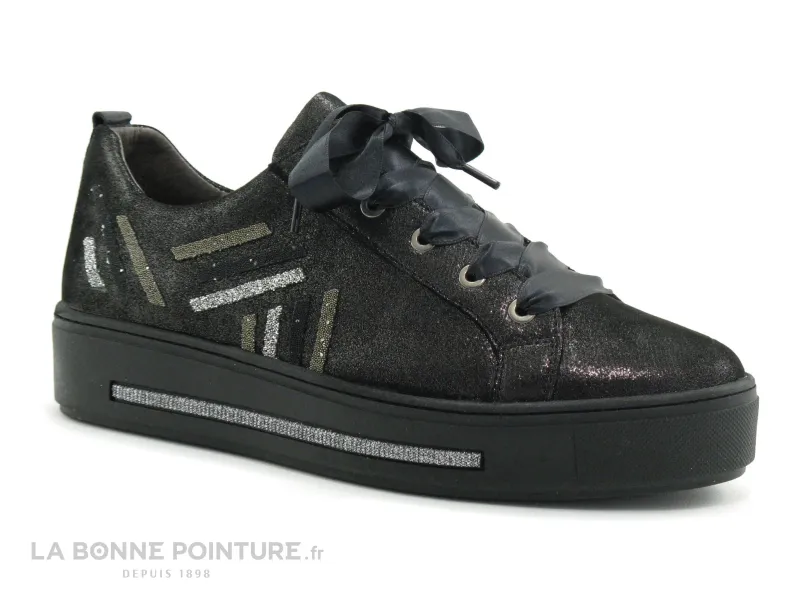 Achat chaussures Softwaves Femme Basket, vente Softwaves 7-55-23 Stary Black - California - Sneakers noir brillant