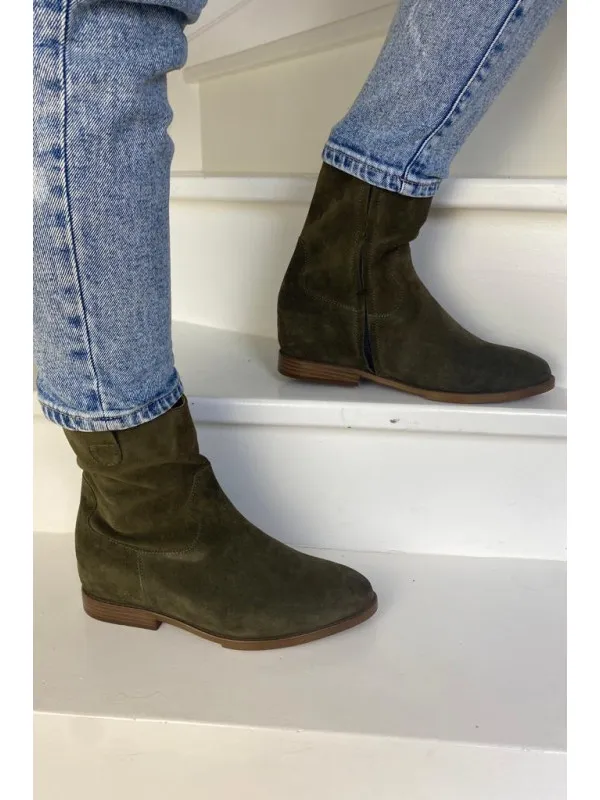 Aliwell - Bottines ISATIS Velours kaki