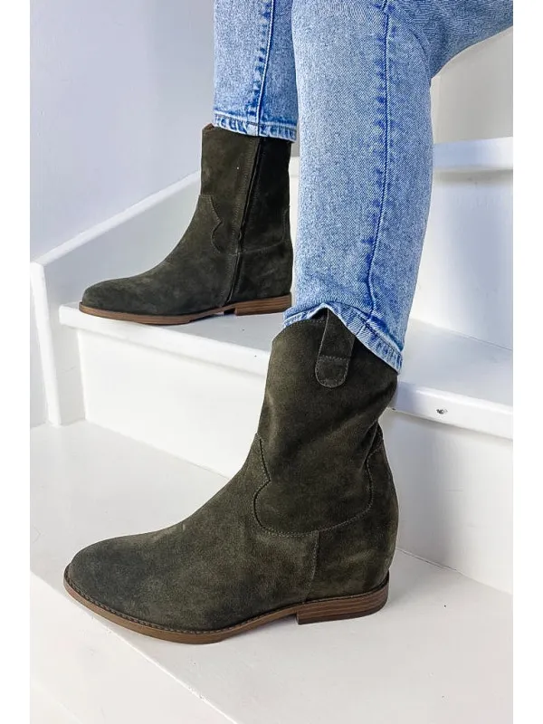 Aliwell - Bottines ISATIS Velours kaki