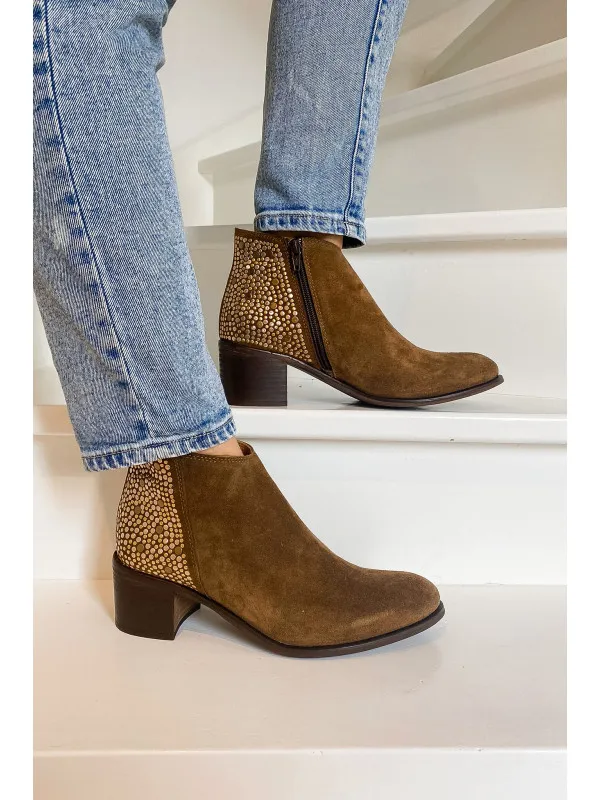 Aliwell - Bottines REZZA Velours Camel