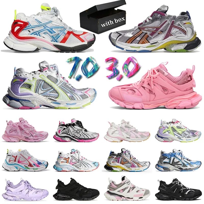 Avec Des Coureurs De Piste De Créateurs De Boîte 7.0 7.5 3.0 Femmes Hommes Chaussures Décontractées Coureurs De Paris Multicolor