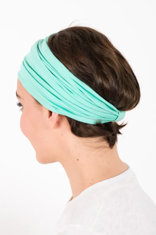 Bandeau à cheveux élastique large bleu turquoise