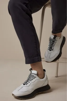 Baskets semelles épaisses cuir, Summum - 8s843-8453 White | Cesare Nori