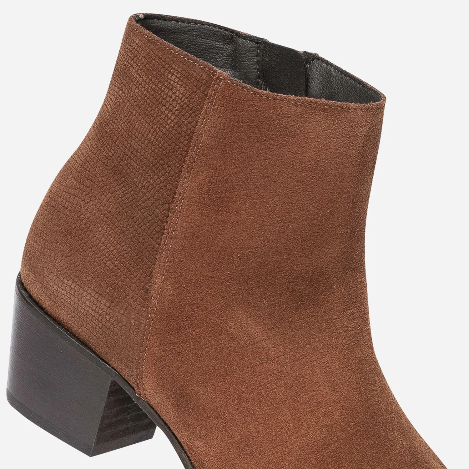 Boots TEXTO rouille éco-conçu cuir velours embossé - Boots / bottines Femme | ERAM