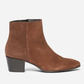 Boots TEXTO rouille éco-conçu cuir velours embossé - Boots / bottines Femme | ERAM