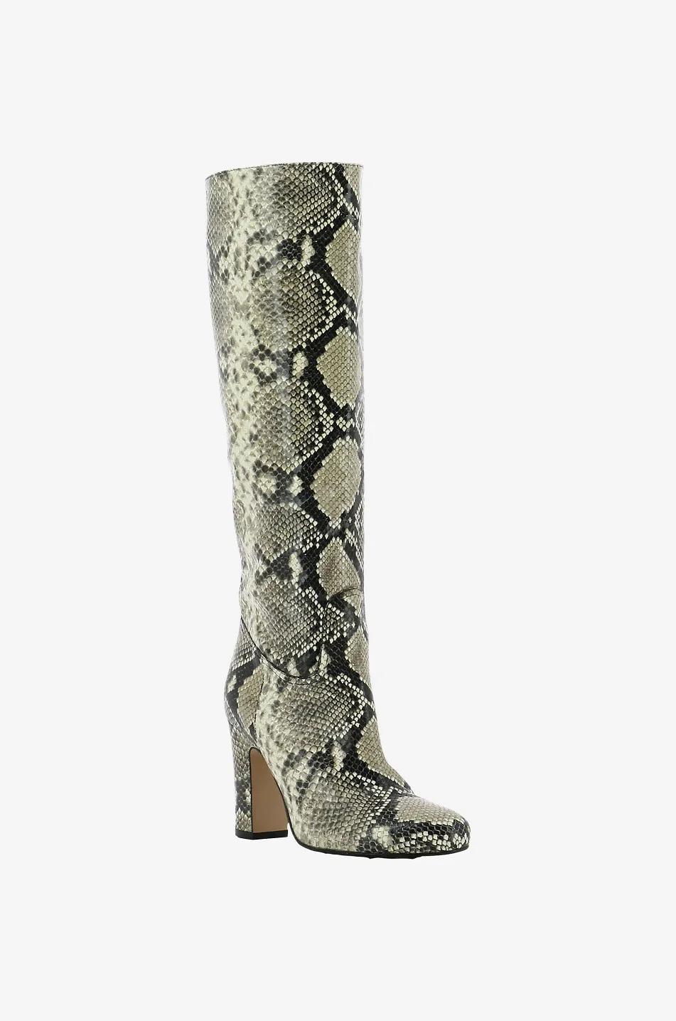 Bottes à talon effet python Tube Zip