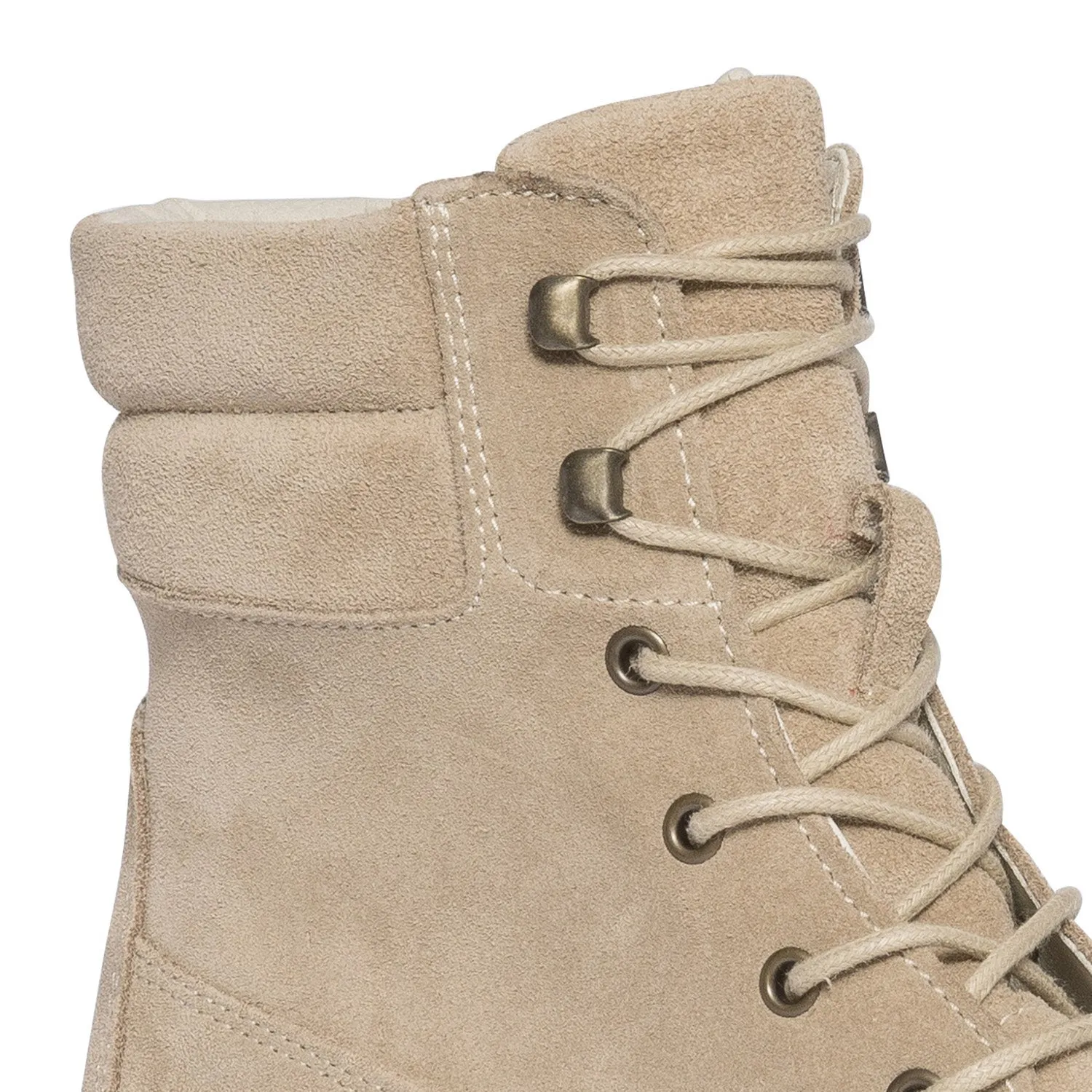 Bottine TEXTO taupe éco-conçue en cuir velours - Boots / bottines Femme | ERAM