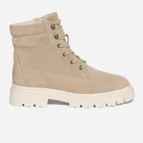 Bottine TEXTO taupe éco-conçue en cuir velours - Boots / bottines Femme | ERAM