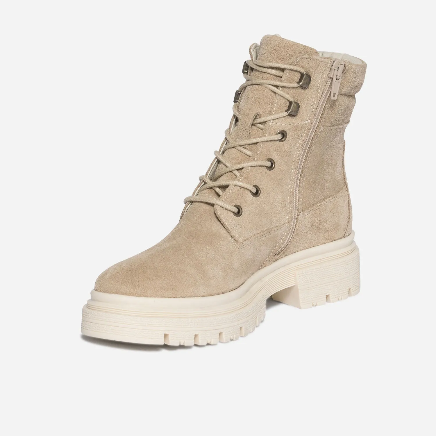 Bottine TEXTO taupe éco-conçue en cuir velours - Boots / bottines Femme | ERAM