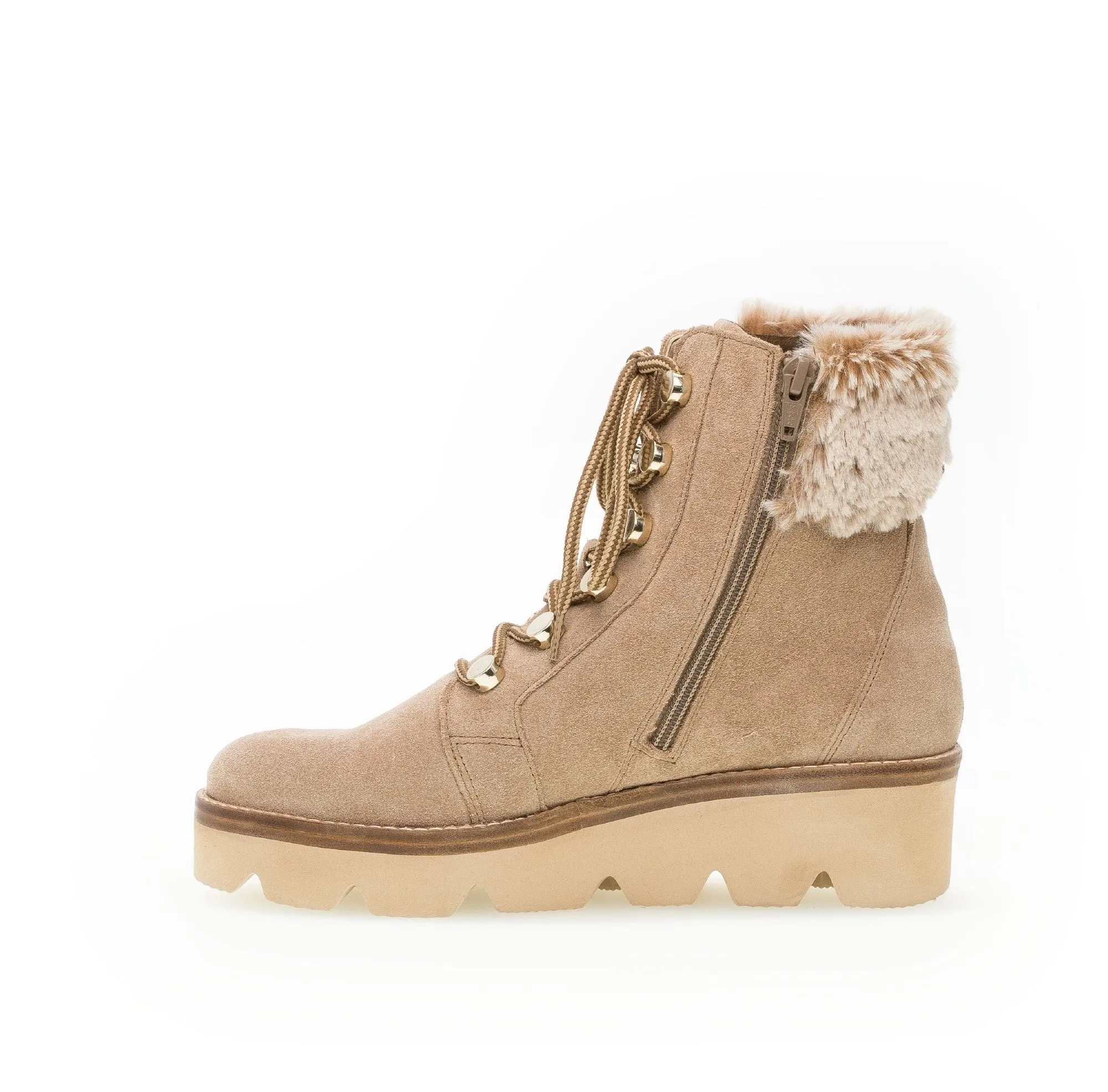 Bottines beiges en velours