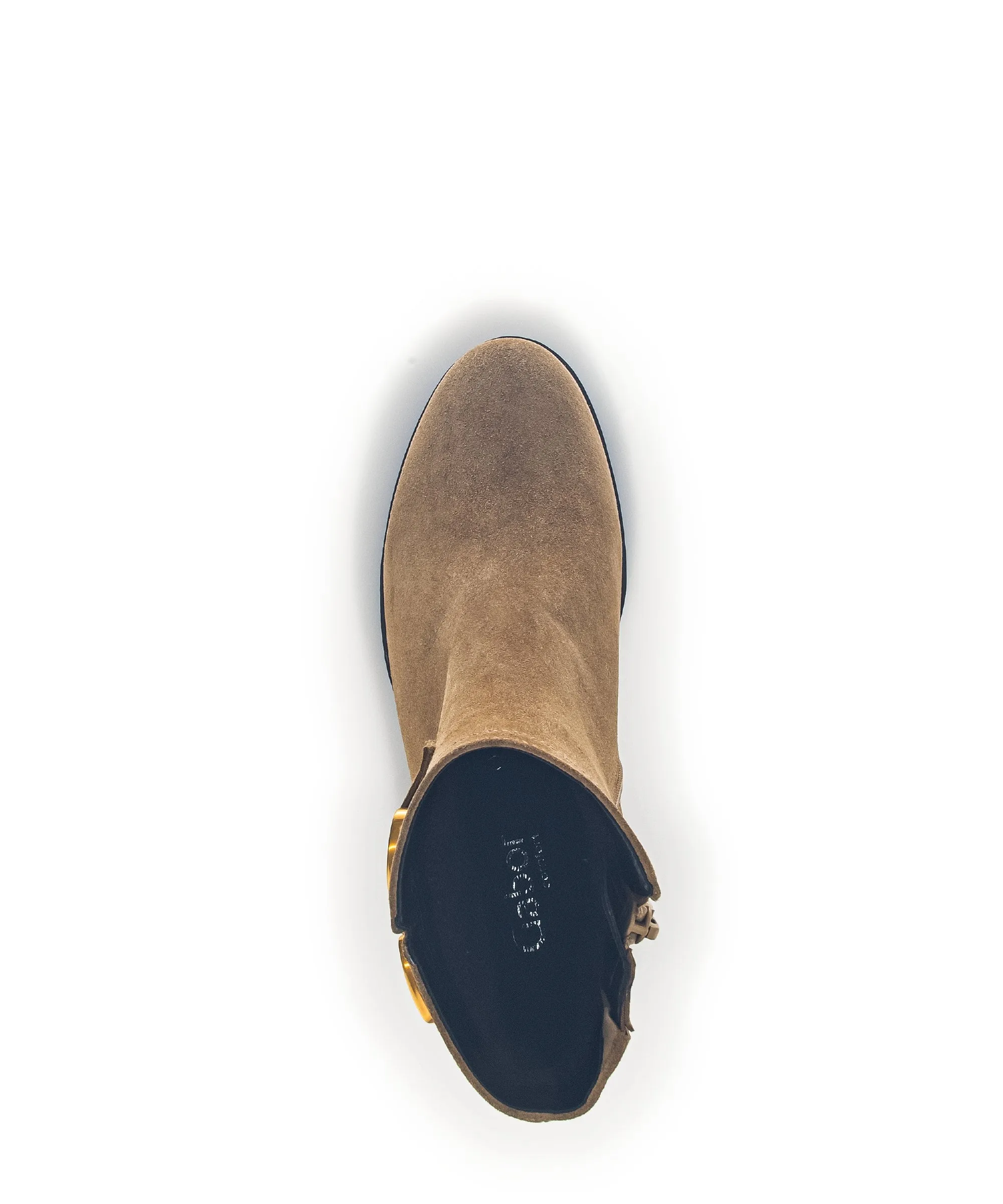 Bottines cognac en velours