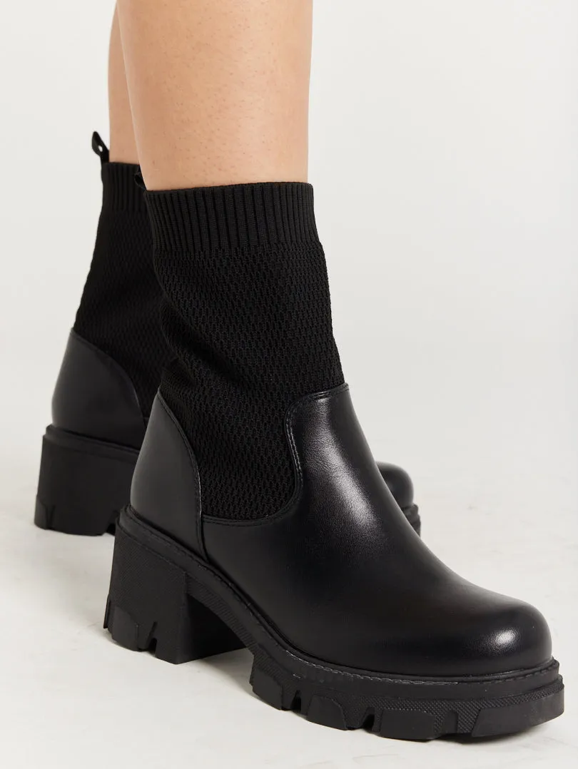 Bottines tendances bi matière