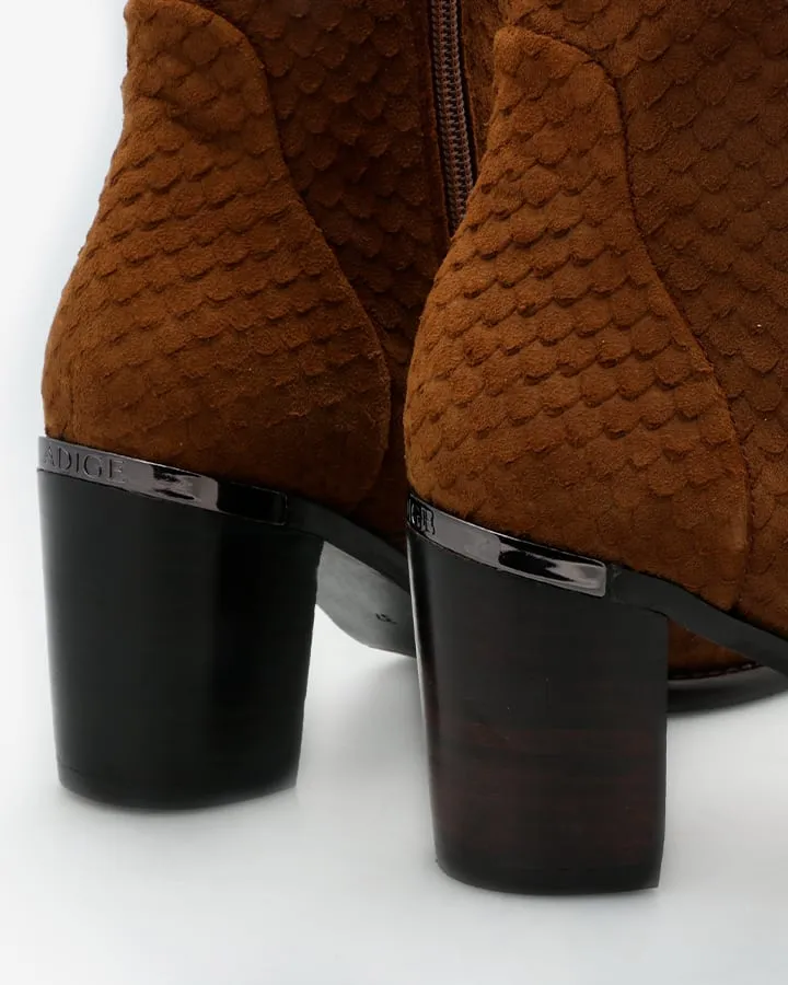 Bottines Velours Marron Femme à talon | Fara | Adige Chaussures