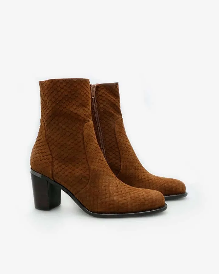Bottines Velours Marron Femme à talon | Fara | Adige Chaussures
