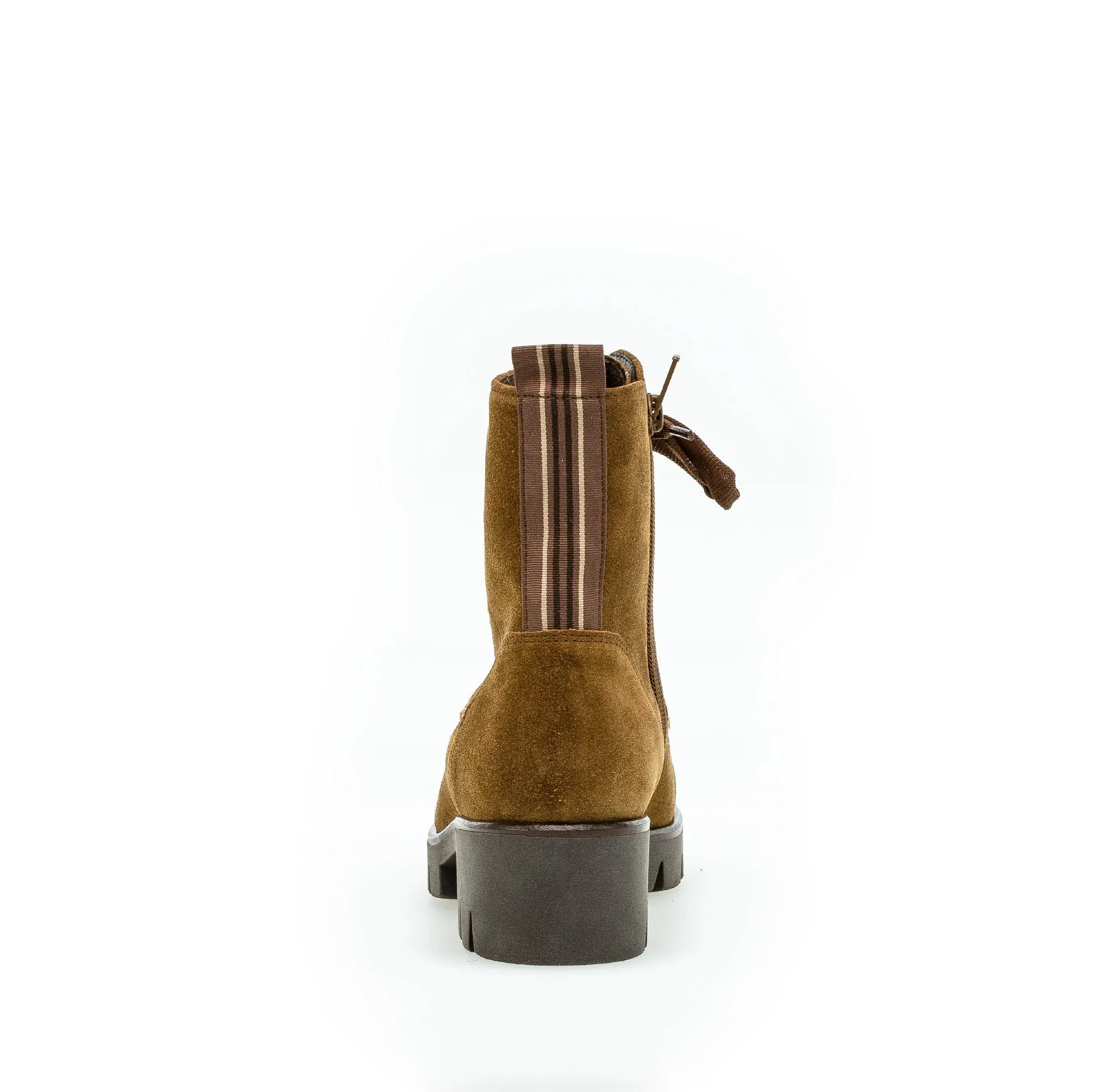 Bottines à lacets cognac en velours