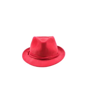 CHAPEAUX FEMME TRILBY JANICE FEUTRE ROUGE