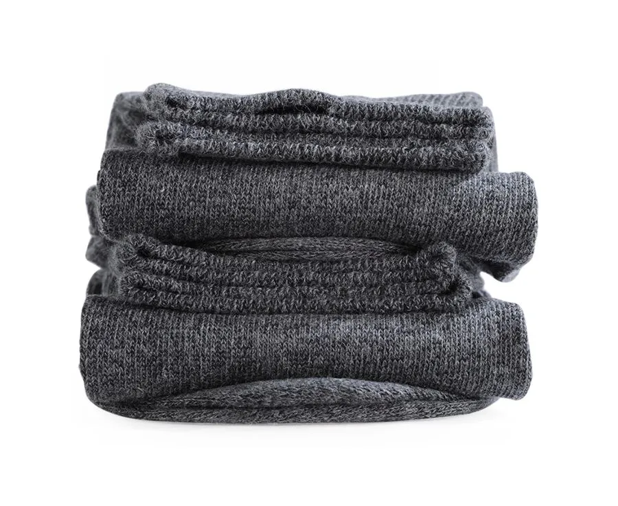 Chaussettes homme épaisses coton Gris Anthracite