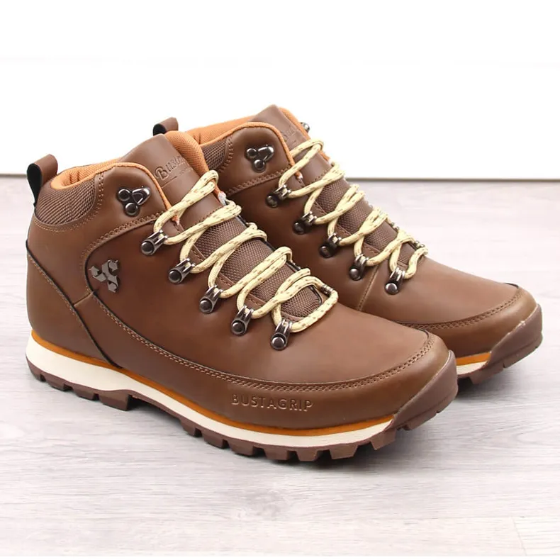 Chaussures de randonnée en cuir pour hommes, marron foncé Outback Bustagrip brun