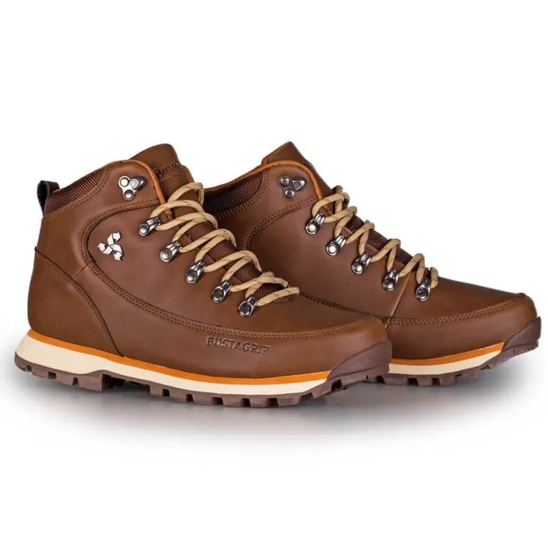 Chaussures de randonnée en cuir pour hommes, marron foncé Outback Bustagrip brun