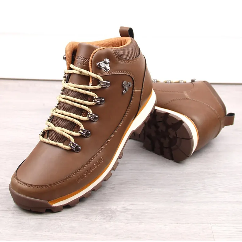 Chaussures de randonnée en cuir pour hommes, marron foncé Outback Bustagrip brun