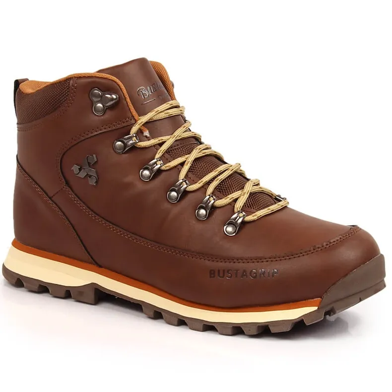 Chaussures de randonnée en cuir pour hommes, marron foncé Outback Bustagrip brun