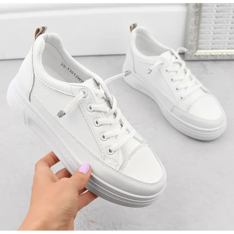 Chaussures de sport à enfiler blanches pour femmes Vinceza 13613