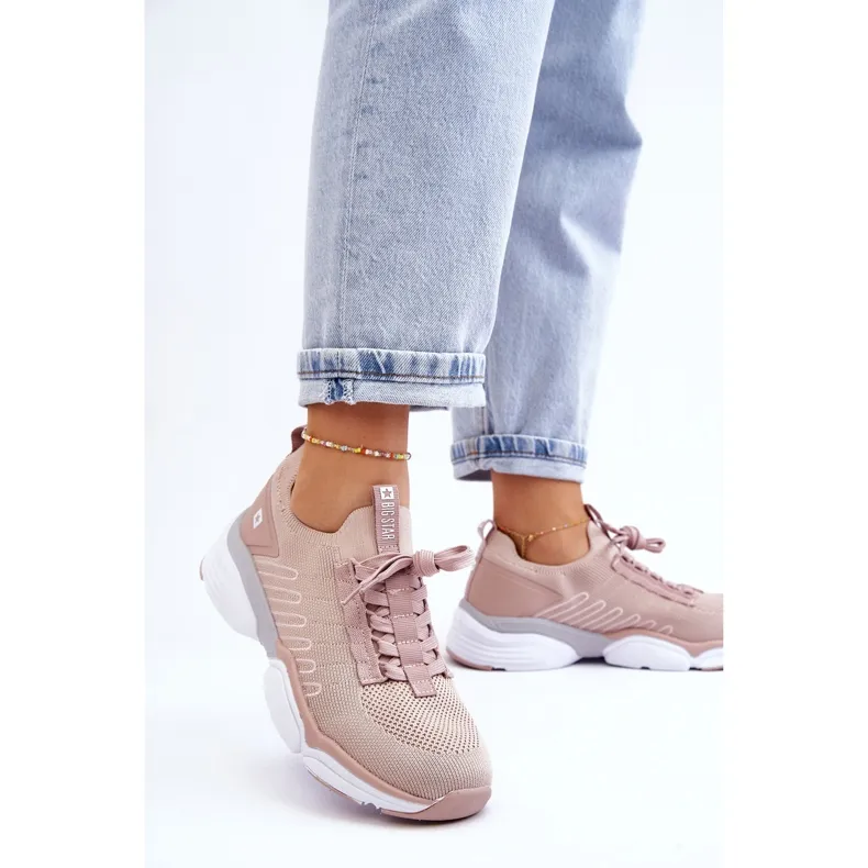 Chaussures de sport à enfiler pour femme Système de mousse à mémoire de forme Big Star LL274A141 Nude rose