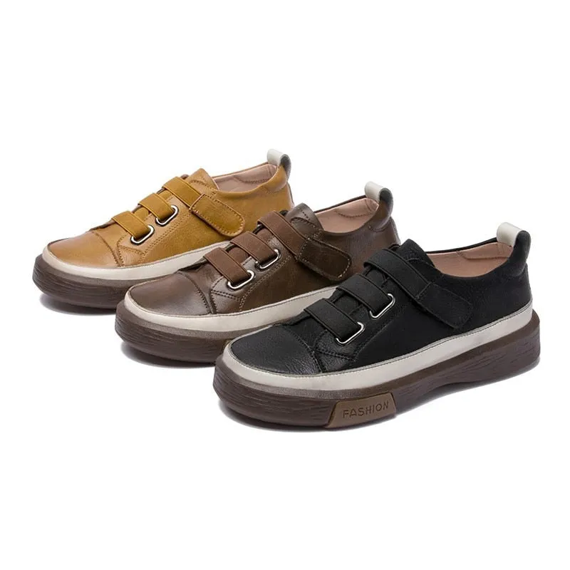 Chaussures orthopédiques Décontractées Plates en Cuir pour Femmes - GTOO