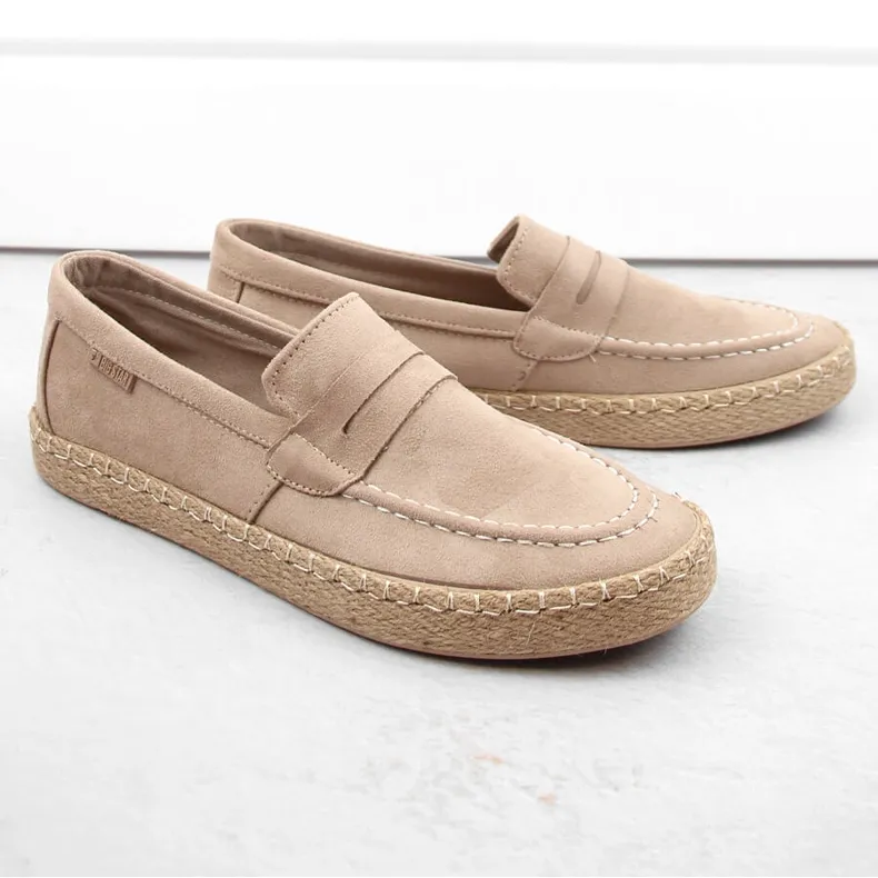 Chaussures pour hommes, mocassins espadrilles à enfiler, beige Big Star NN174049