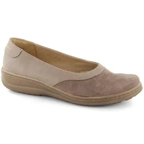 Chaussures à enfiler confortables en cuir pour femmes, beige Helios 426.002.02