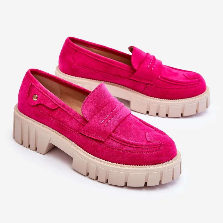 Chaussures à enfiler en daim pour femmes Fuchsia Fiorell rose