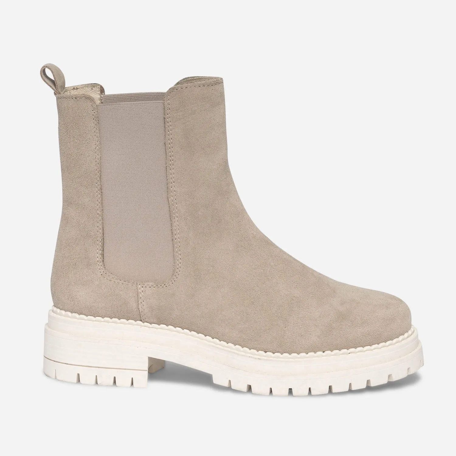 Chelsea boots TEXTO beige en cuir velours - Boots / bottines Femme | ERAM