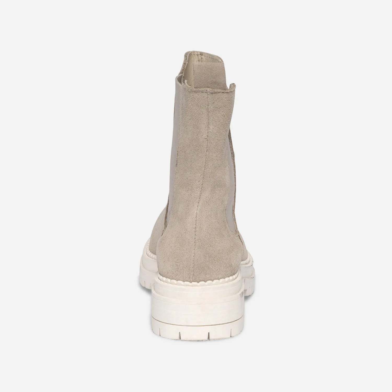 Chelsea boots TEXTO beige en cuir velours - Boots / bottines Femme | ERAM