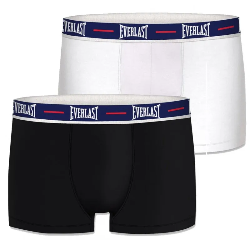 EVERLAST Lot de 2 Boxers Homme Coton AS1 Noir et blanc