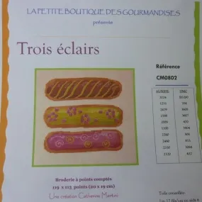 Fiche point de croix trois eclairs ref cm0802