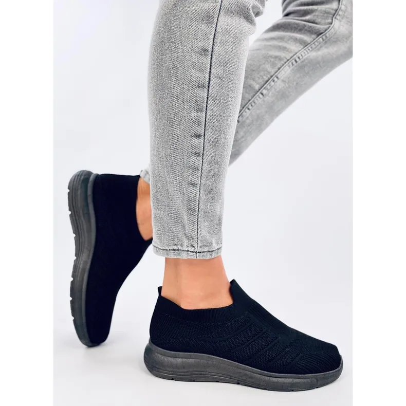 Groppi Allblack chaussures chaussettes à enfiler le noir