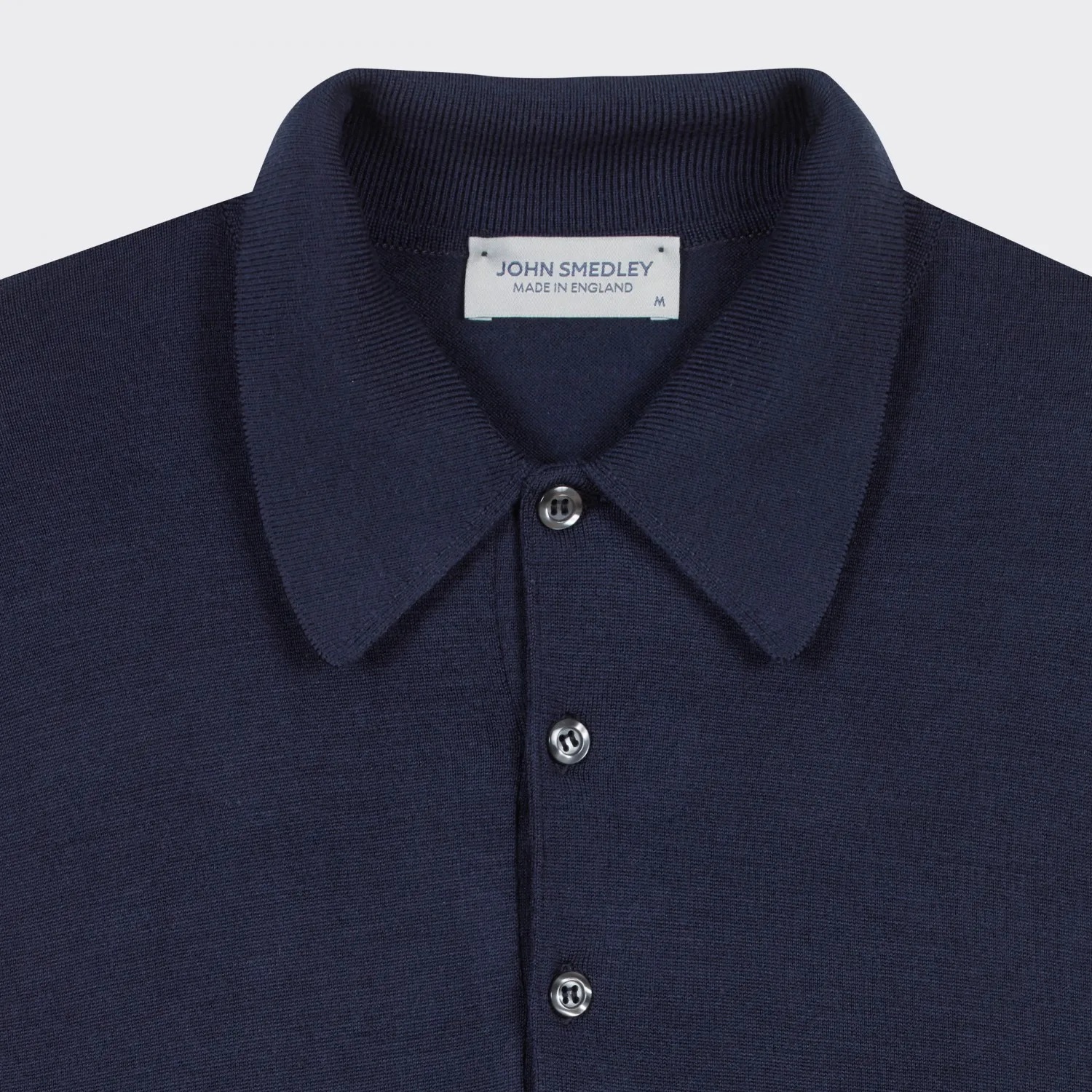 John Smedley : Polo Manches Longues Laine Mérinos : Marine