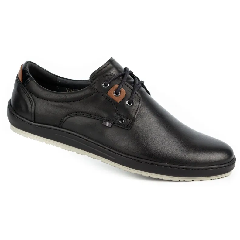 Kampol Chaussures décontractées en cuir pour hommes 24KAM noir le noir