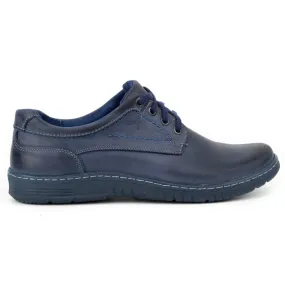 KOMODO Chaussures décontractées en cuir pour hommes 921K bleu marine