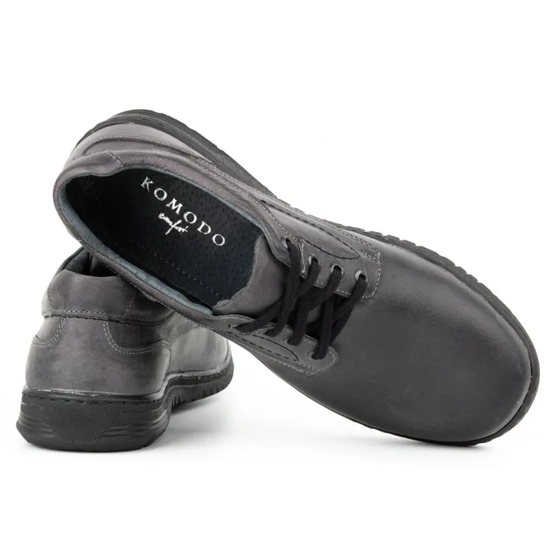 KOMODO Chaussures décontractées en cuir pour hommes 921K gris