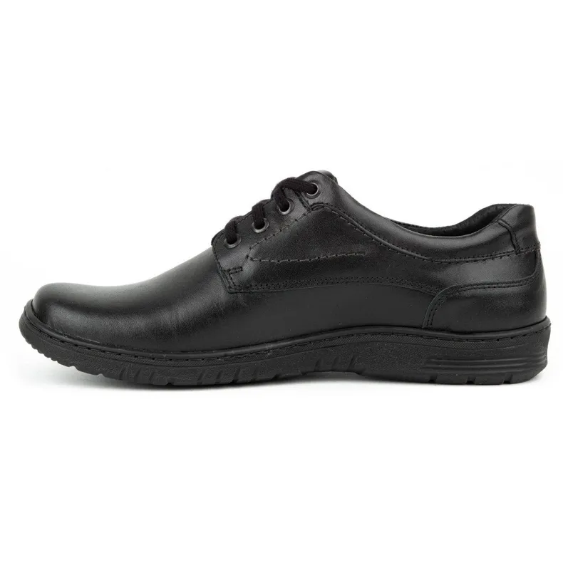 KOMODO Chaussures décontractées en cuir pour hommes 921K noir le noir