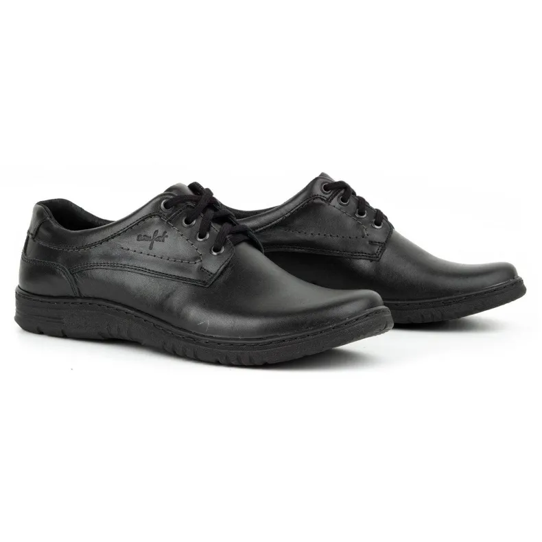 KOMODO Chaussures décontractées en cuir pour hommes 921K noir le noir