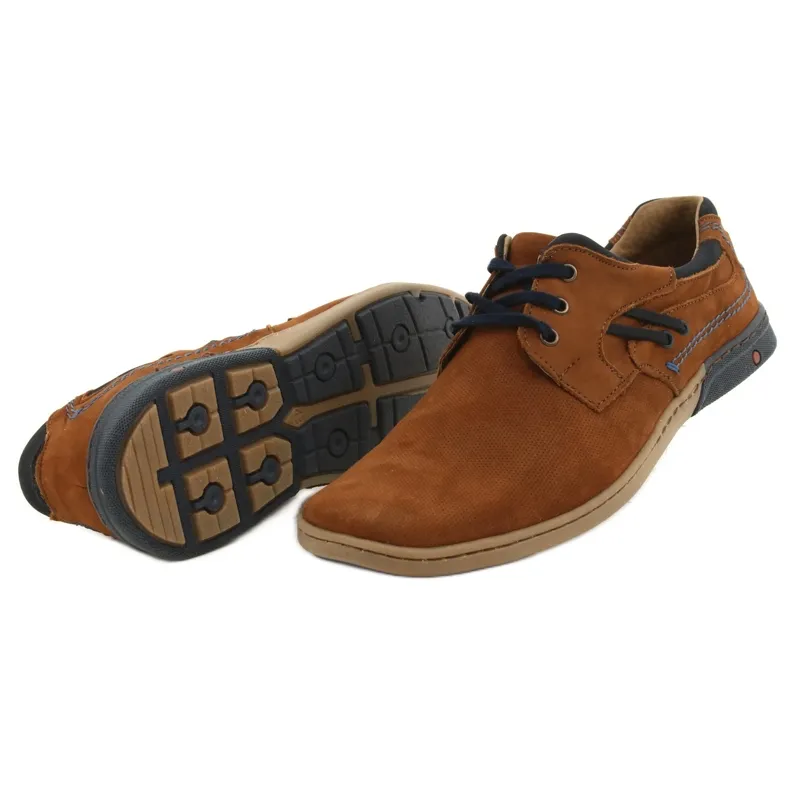 KOMODO Chaussures décontractées pour hommes 861L rouge brun