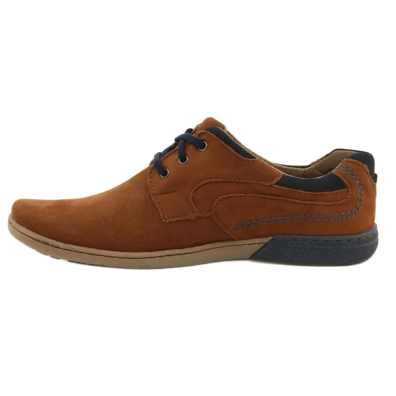 KOMODO Chaussures décontractées pour hommes 861L rouge brun