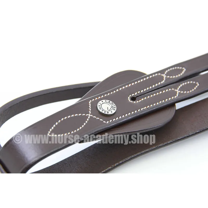 Martingale Tulipe Canter à anneaux en cuir de buffle