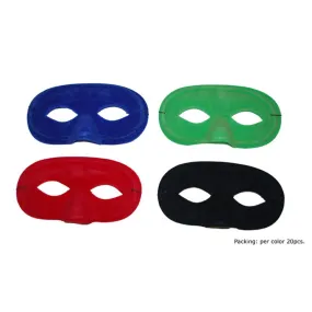 Masque loup en velours rouge, bleu, vert et noir